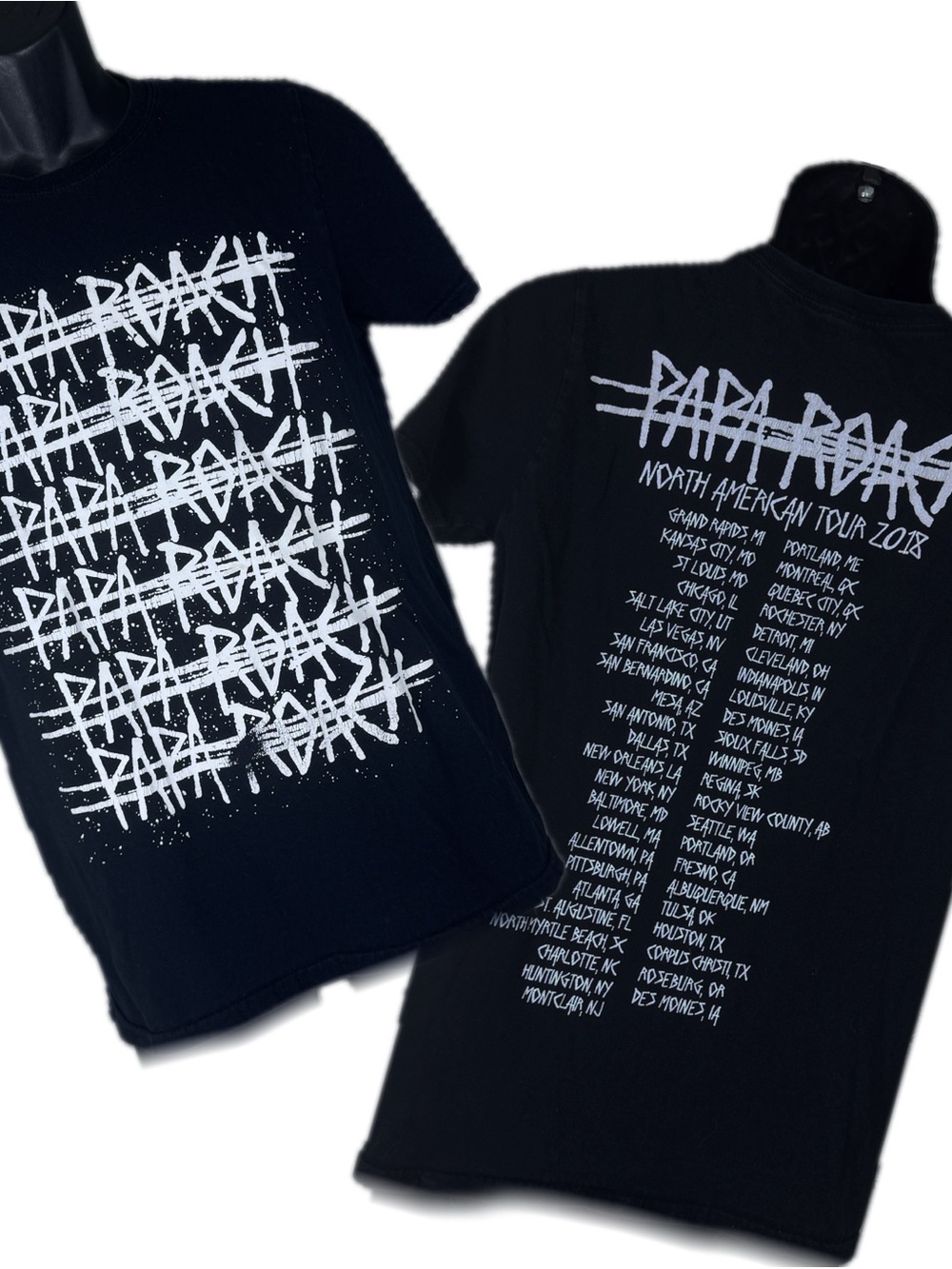 Papa Roach 2018 North American Tour Shirt Double Sided Black Size Small